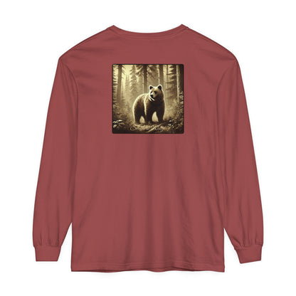 Adult Long Sleeve Tee Bear in the Forest