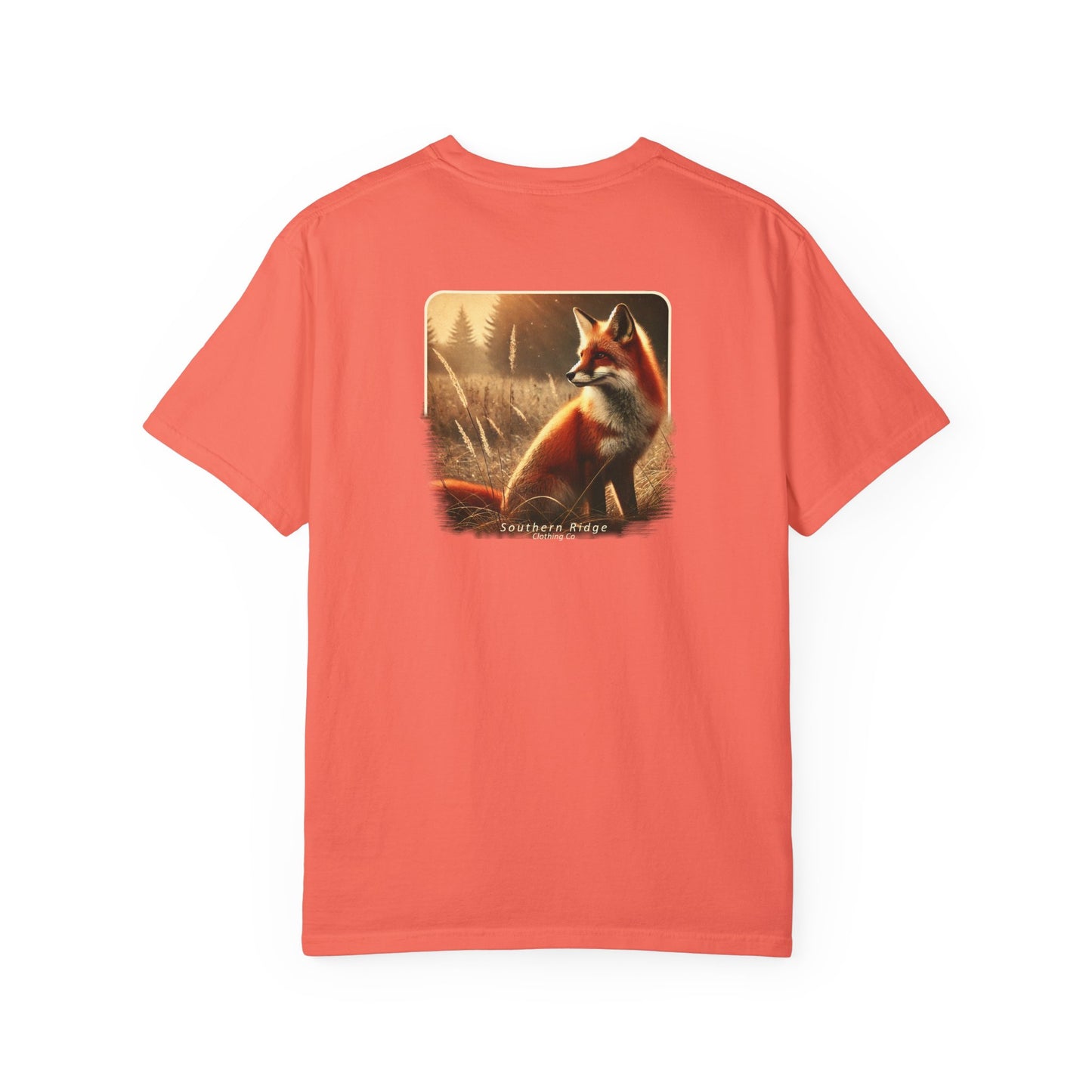 Adult Short Sleeve Tee Red Fox In An Open Field