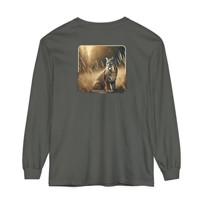 Adult Long Sleeve Tee Blue-eyed Bobcat