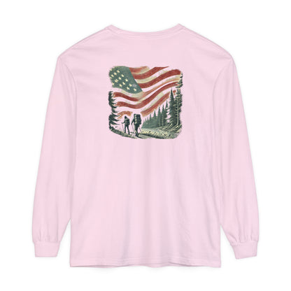 Adult Long Sleeve Tee Forest Hiking Patriot