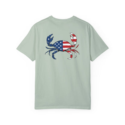 Adult Short Sleeve Tee American Flag Crab