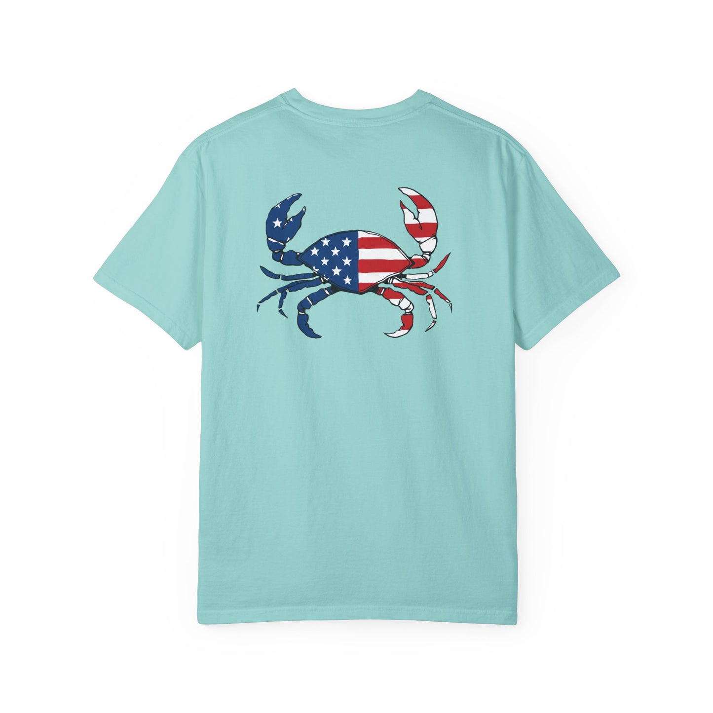 Adult Short Sleeve Tee American Flag Crab