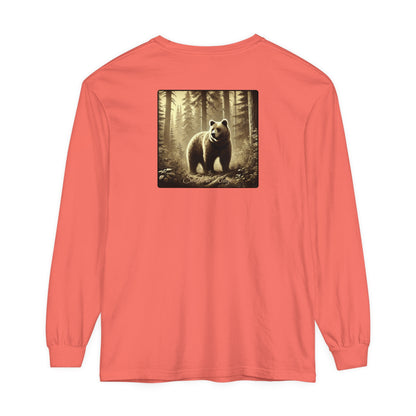 Adult Long Sleeve Tee Bear in the Forest