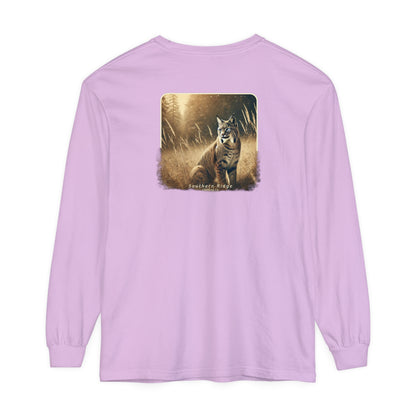 Adult Long Sleeve Tee Blue-eyed Bobcat