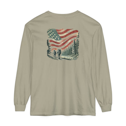 Adult Long Sleeve Tee Forest Hiking Patriot