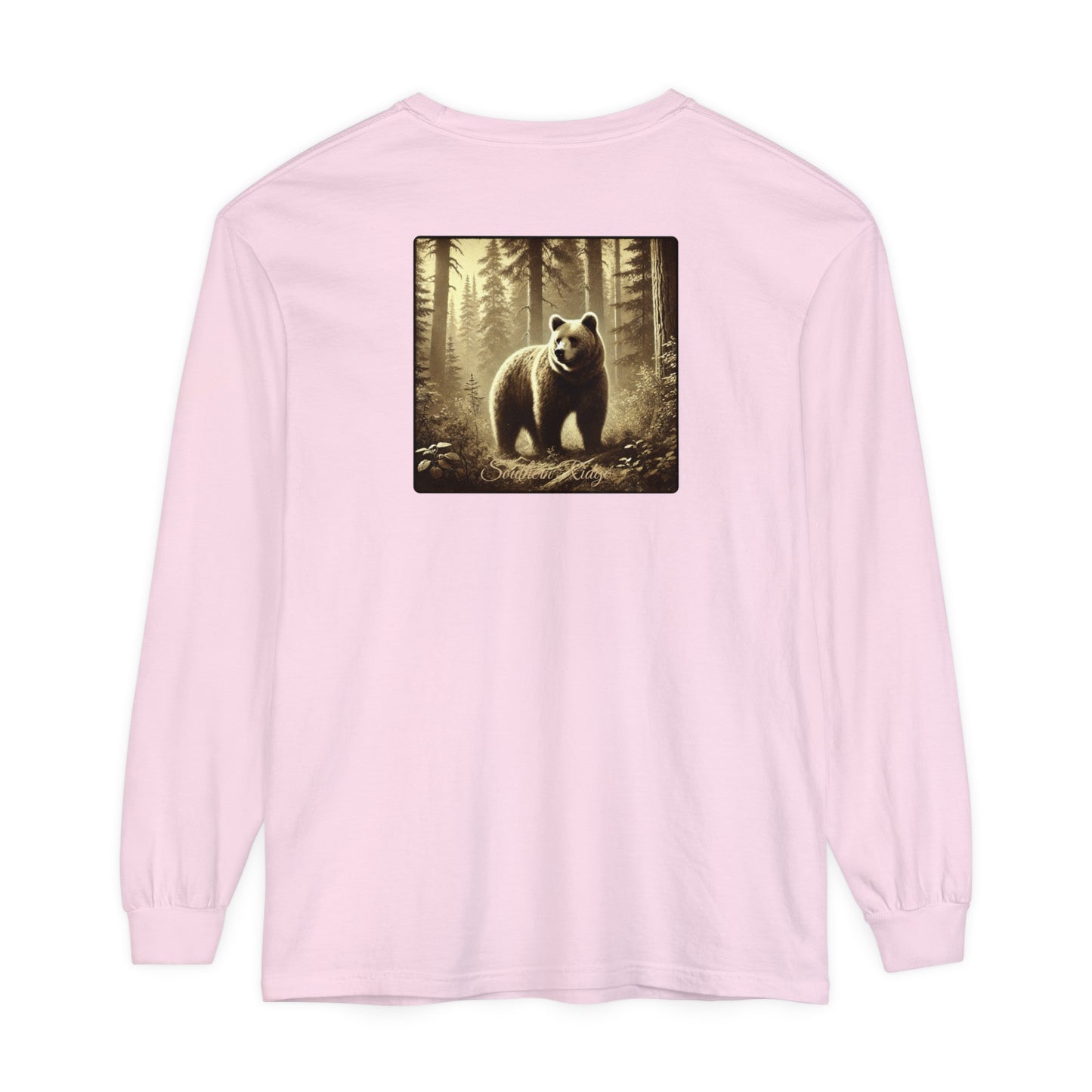 Adult Long Sleeve Tee Bear in the Forest