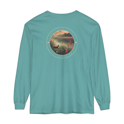 Adult Long Sleeve Tee Marshland Deer In Grassy Reeds