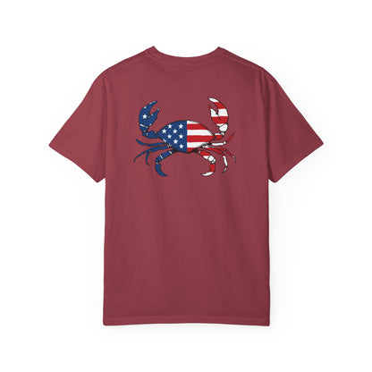 Adult Short Sleeve Tee American Flag Crab