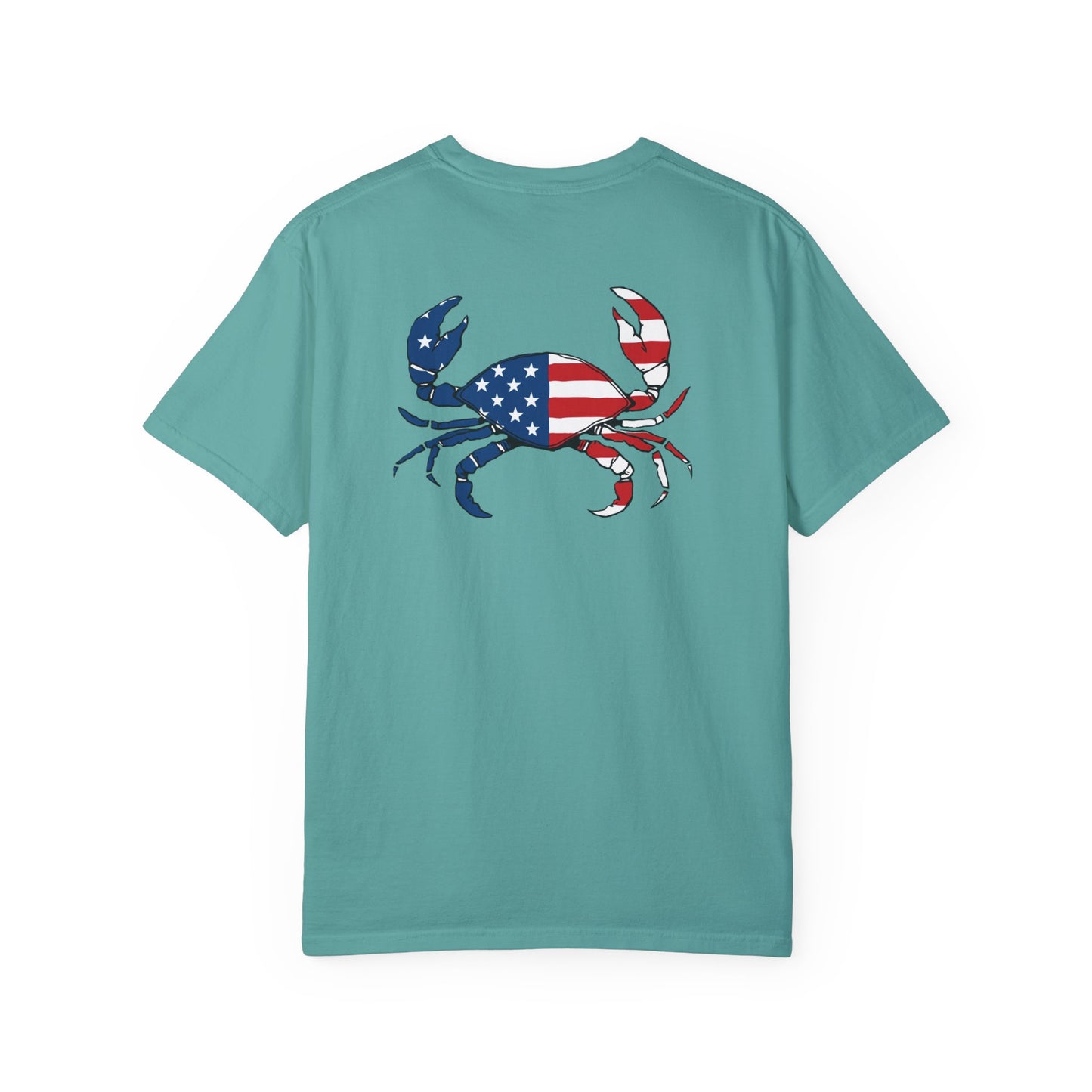 Adult Short Sleeve Tee American Flag Crab