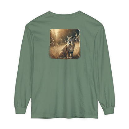 Adult Long Sleeve Tee Blue-eyed Bobcat