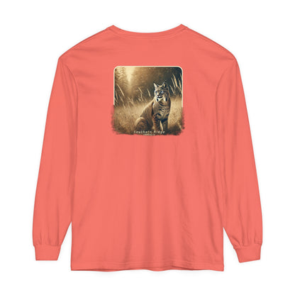 Adult Long Sleeve Tee Blue-eyed Bobcat