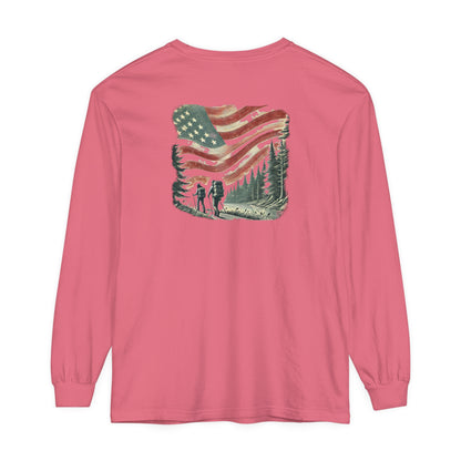 Adult Long Sleeve Tee Forest Hiking Patriot