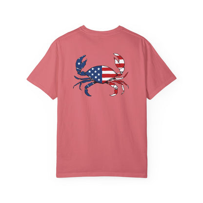 Adult Short Sleeve Tee American Flag Crab