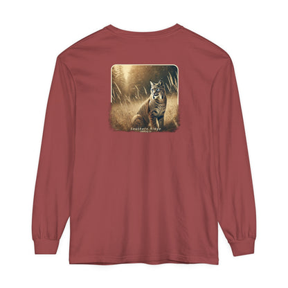 Adult Long Sleeve Tee Blue-eyed Bobcat