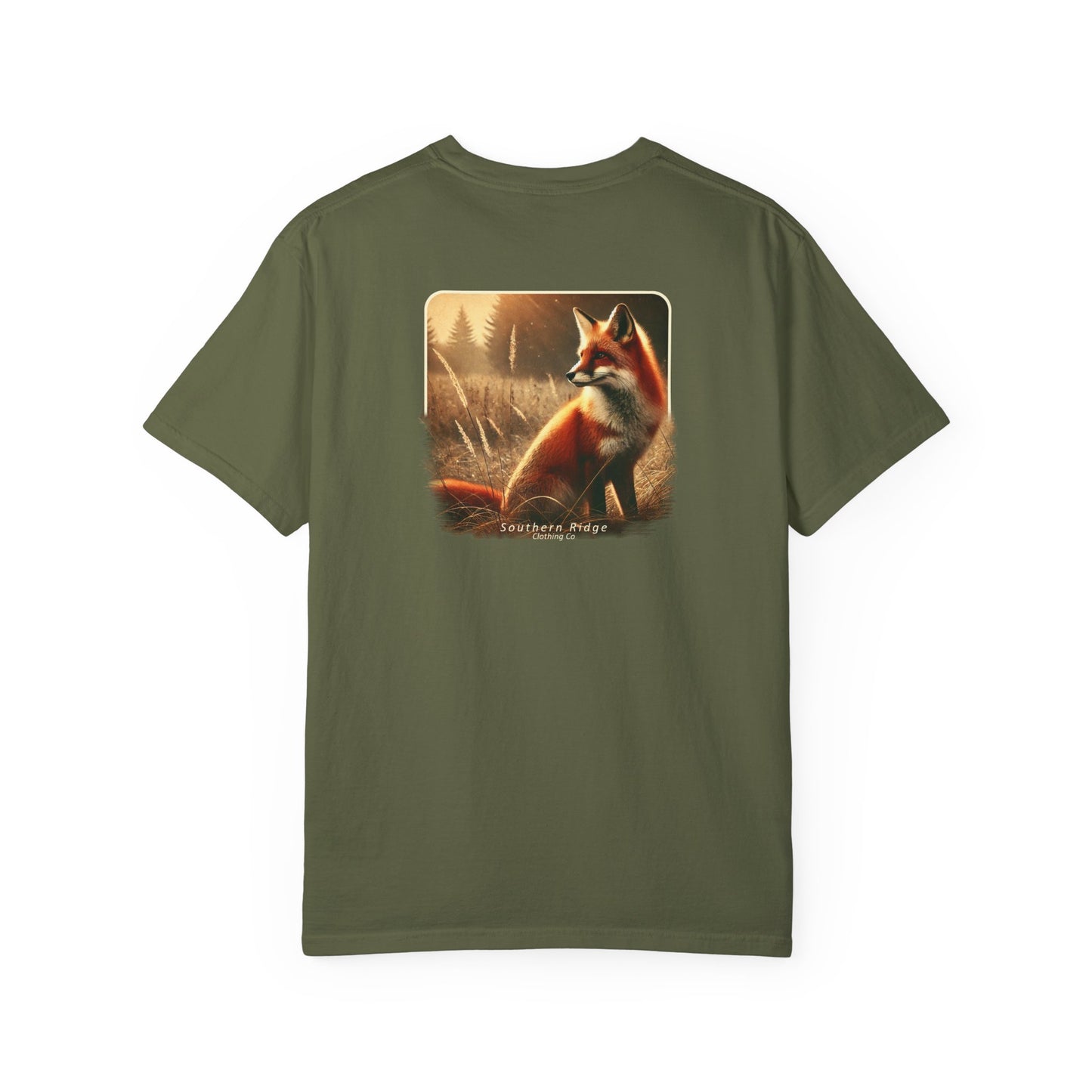 Adult Short Sleeve Tee Red Fox In An Open Field