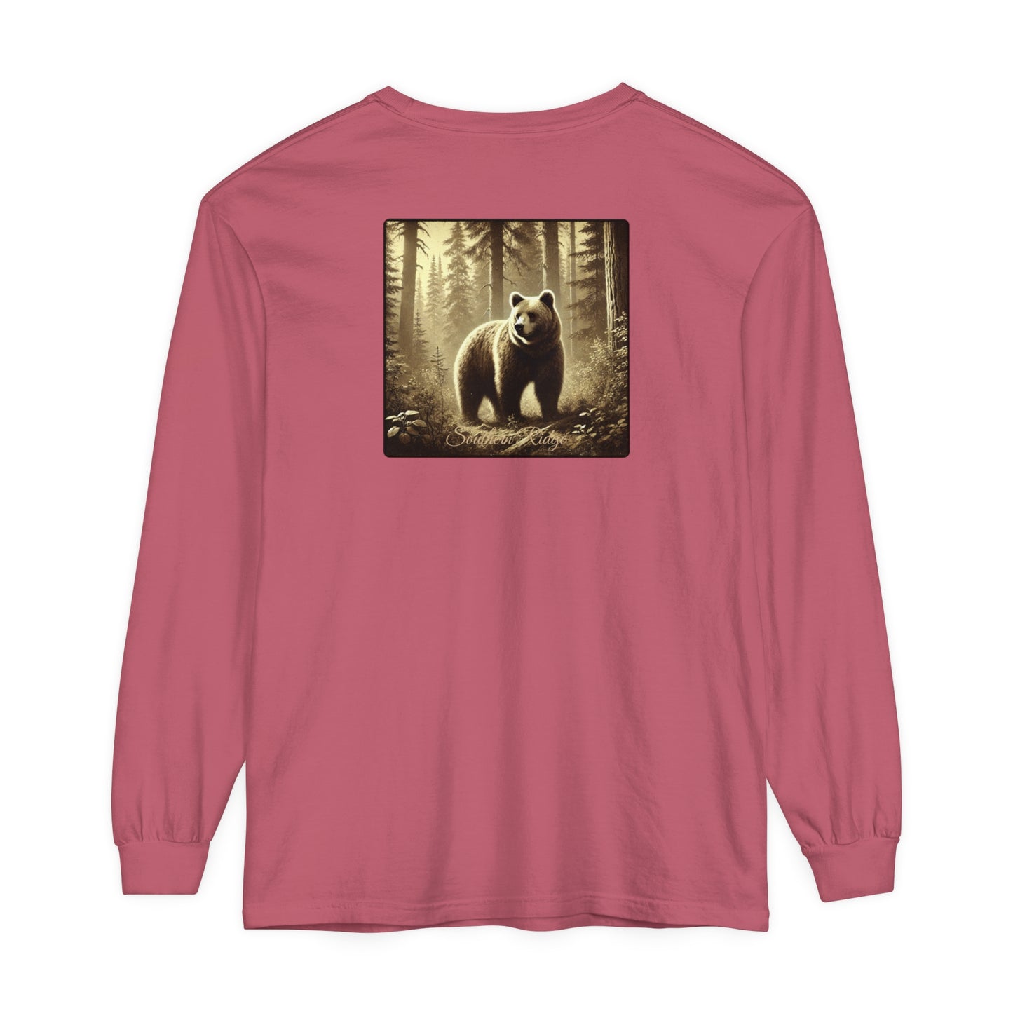 Adult Long Sleeve Tee Bear in the Forest